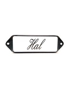 Hal "oor" Schuinschrift 8x3cm