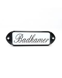 Badkamer "oor" Schuinschrift
