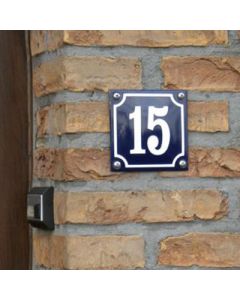 Emaille Huisnummer gebold met kader