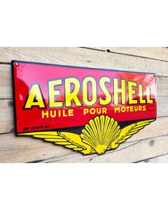 Vintage geëmailleerd reclamebord Aeroshell