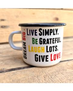 Emaille mok Life Live