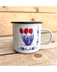 Emaille mok Hollandse Tulp