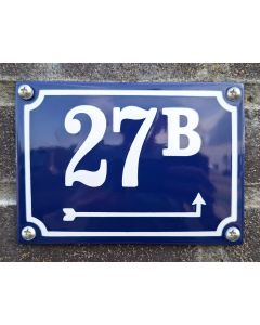 Nummerbord met pijl 14x10cm