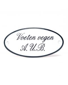 Naambord Voeten vegen A.U.B.
