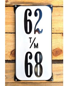 Emaille portiekwoning nummerbord