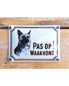 Emaille waakhond bord Herdershond Klein