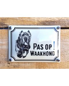 Emaille waakhond bord Mastif Klein
