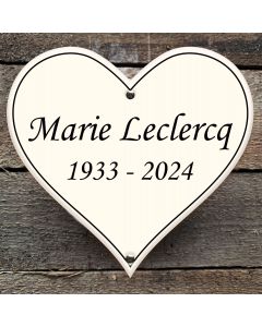 Hartvormig emaille tekstbord