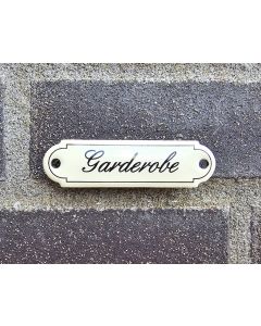 Deurbordje Garderobe Klassiek schuinschrift