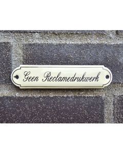Naambordje Geen Reclamedrukwerk