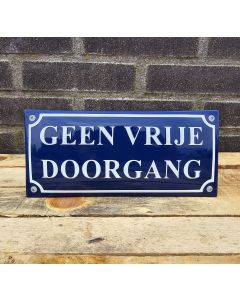 Geen vrije doorgang