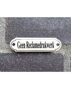 Deurbordje Geen reclamedrukwerk