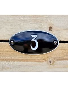 Huisnummer ovaal met rand