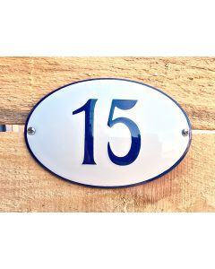 Huisnummer ovaal met rand