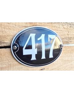 Huisnummer ovaal met rand + kader