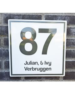 Huisnummer met naam Bloomingdale modern