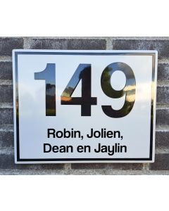 Huisnummer met naam Bloomingdale modern