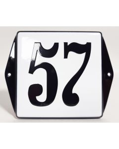 Huisnummer model oor wit/zwart