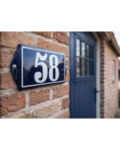 Emaille huisnummer met bies en oren