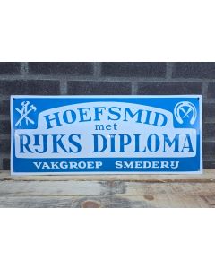 Hoefsmid met Rijks Diploma 60x25 cm