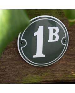 Huisnummer rond met rand + kader