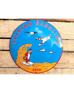 Vintage Esso Aviation Gasoline - Emaille Bord