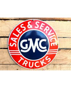 "GMC Trucks - Sales & Service" - emaille bord