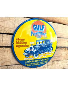 Gulf Penetrating Oil - vintage Emaille bord