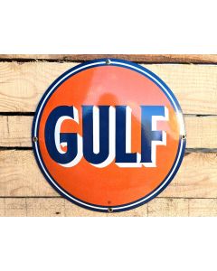 Gulf Oil Oranje - Emaille Bord