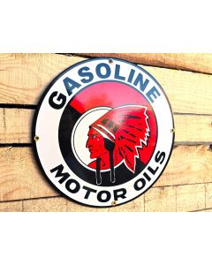Indian gasoline motor oils vintage emaille bord