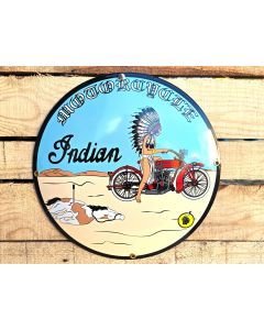 Indian Motorcycle - "A New Era of Speed" - emaille bord