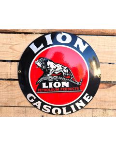 Lion Gasoline Petroleum Products - Gebold Emaille Bord