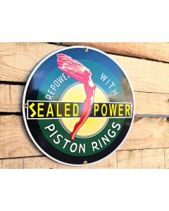 Sealed Power "Repower with Piston Rings" - Gebold Emaille Bord