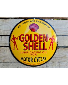 Golden Shell lubrication oil - emaille bord