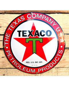 Texaco - "The Texas Company USA Petroleum Products" Emaille bord