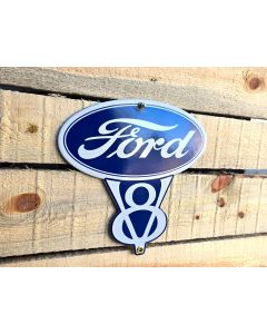 Emaille bord Ford V8 klein