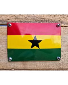 Emaille bordje Ghanese vlag