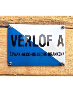 Emaille bordje Verlof A