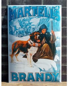 Emaille wandreclame Martells Brandy