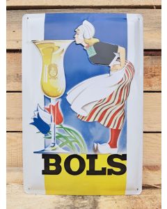 Bols Jenever Metalen wandbord met reliëfdruk