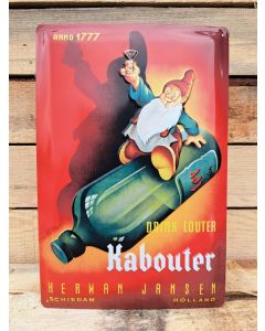 Drink Louter Kabouter Metalen wandbord met reliëfdruk