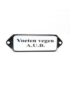 naamplaatje emaille "voeten vegen aub"