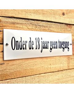 Horeca bord Onder de 18 jaar geen toegang