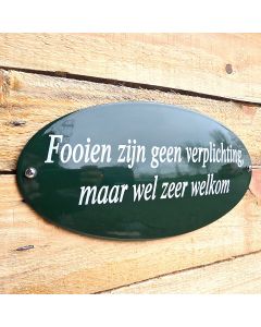 Horeca bord Fooien zijn geen verplichting