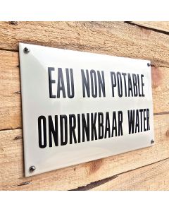 Emaille bord Eau non potable/ondrinkbaar water