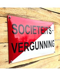 Horeca bord Societeits vergunning