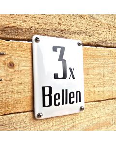 Emaille bord 3xBellen