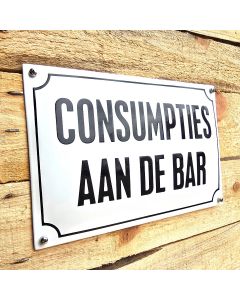 Horeca bord Consumpties aan de bar