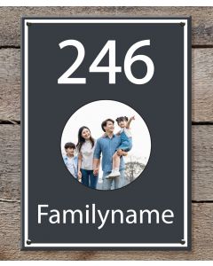 Emaille naambord met foto