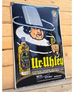 Ur-Uhley emaille bord oud